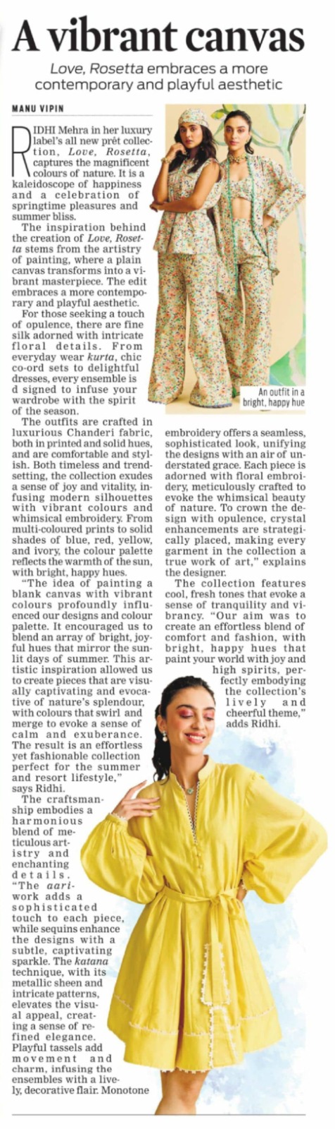 Ridhi Mehra X Morning Standard